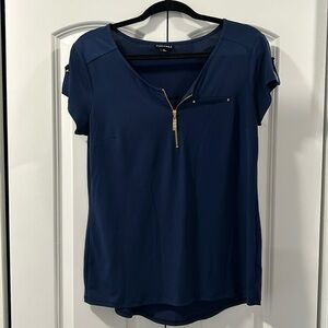 Roz&Ali Navy Blouse, size small ** LIKE NEW